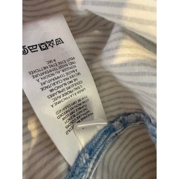 Free People Oxford Button Front Swing Tunic Top Blue L - Picture 9 of 9